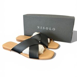 Nisolo Catalina Slide Sandal Women’s Size 9 Black Leather Slip-On